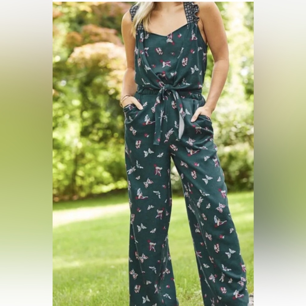 Matilda Jane Evergreen Dream Jumpsuit With Pockets Hummingbird Print NWOT Small - Picture 1 of 15